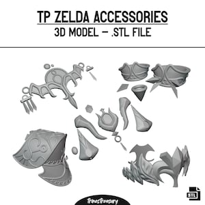Twilight Princess Zelda cosplay 3D models - STL files for 3D printing
