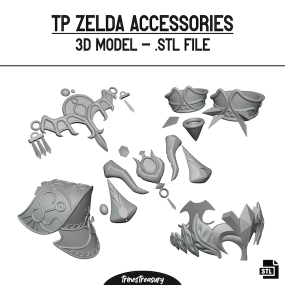 Twilight Princess Zelda cosplay 3D models - STL files for 3D printing