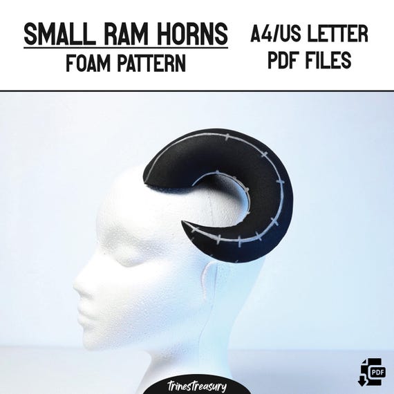 Small ram horns pattern + guide - A4 and US letter - Instant digital download