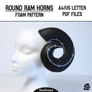 Round ram horns pattern + guide - A4 and US letter - Instant digital download
