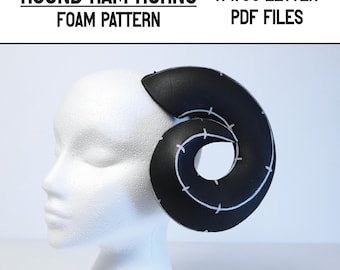 Round ram horns pattern + guide - A4 and US letter - Instant digital download