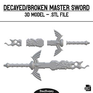 Modello 3D di spada maestra decaduta/rotta - File STL per la stampa 3D