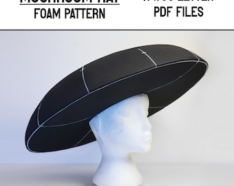 Wide mushroom hat pattern + guide - A4 and US letter - Instant digital download - Dome pattern included