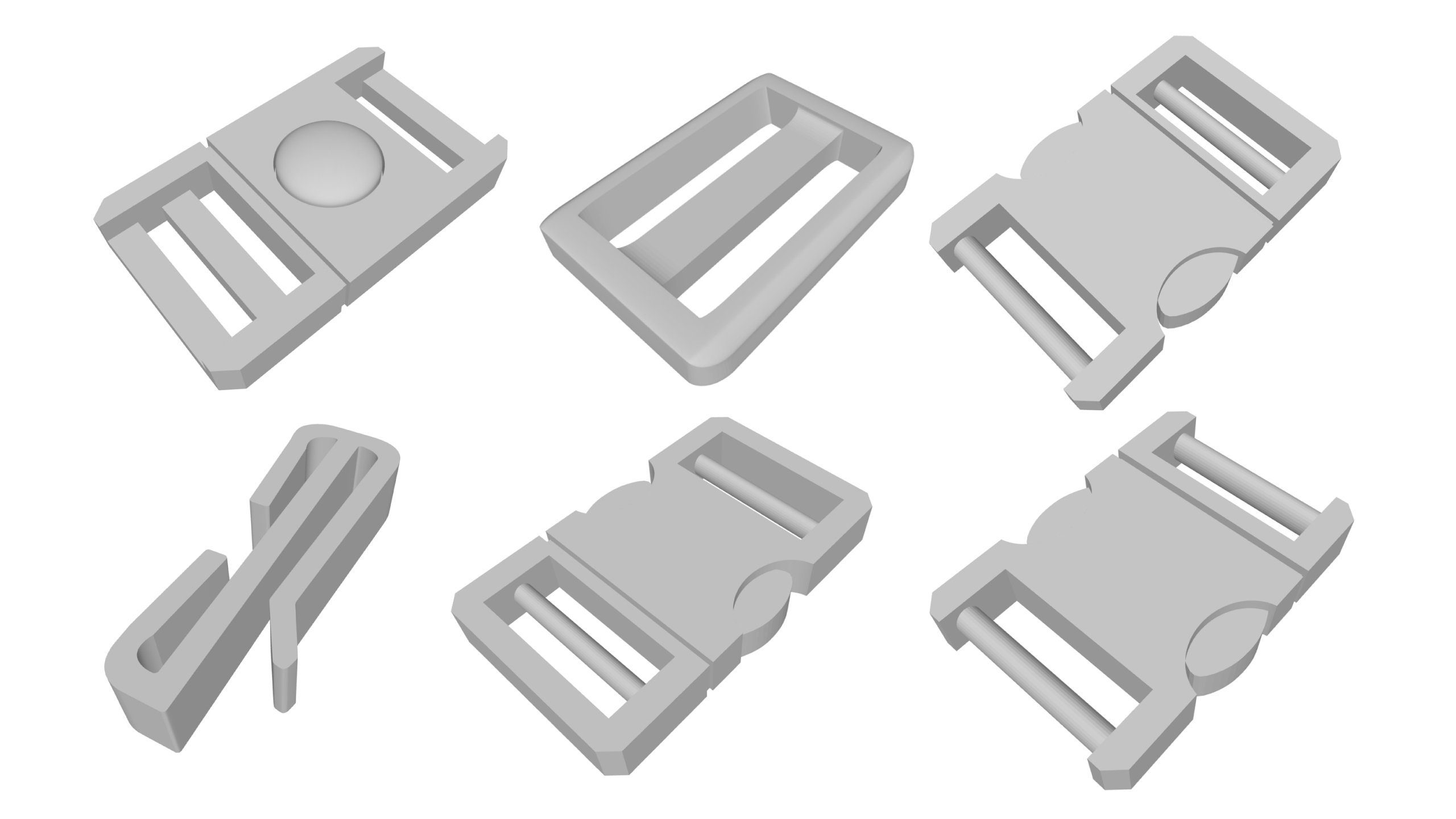 Belt Buckles and Strap Accessories 3D Models STL Files 