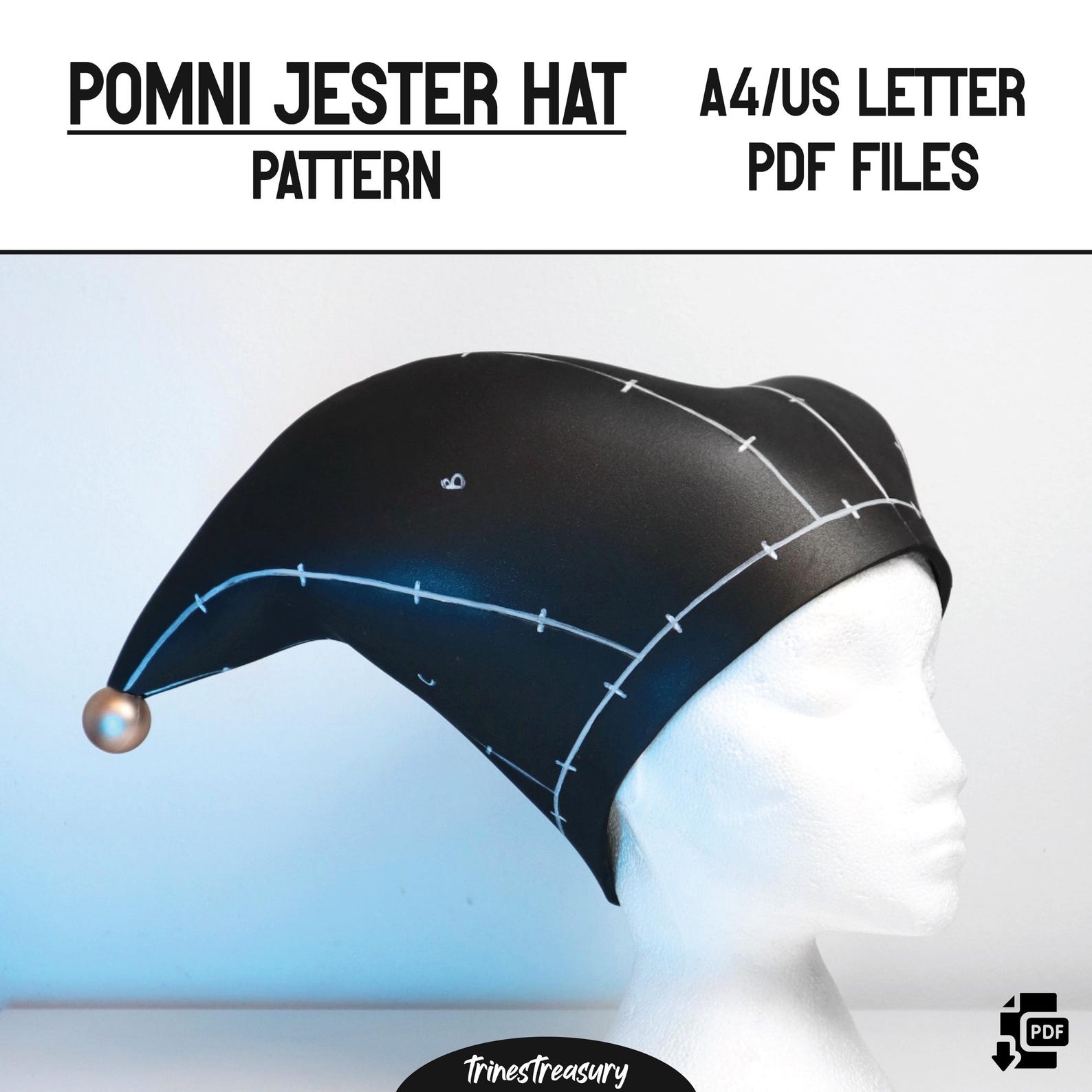 Letter R Jester Pomni Jester Hat Pattern + Guide - A4 and US Letter - Instant Digital ...