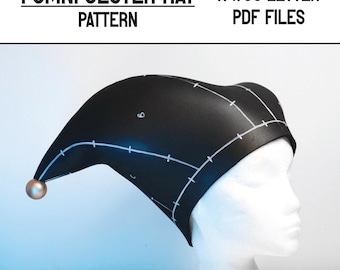 Patrón y guía para gorro de bufón Pomni - Formatos A4 y carta estadounidense - Descarga digital instantánea