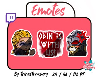 3 viking inspired emotes for Twitch! Odin is with us! Angry and Hi!