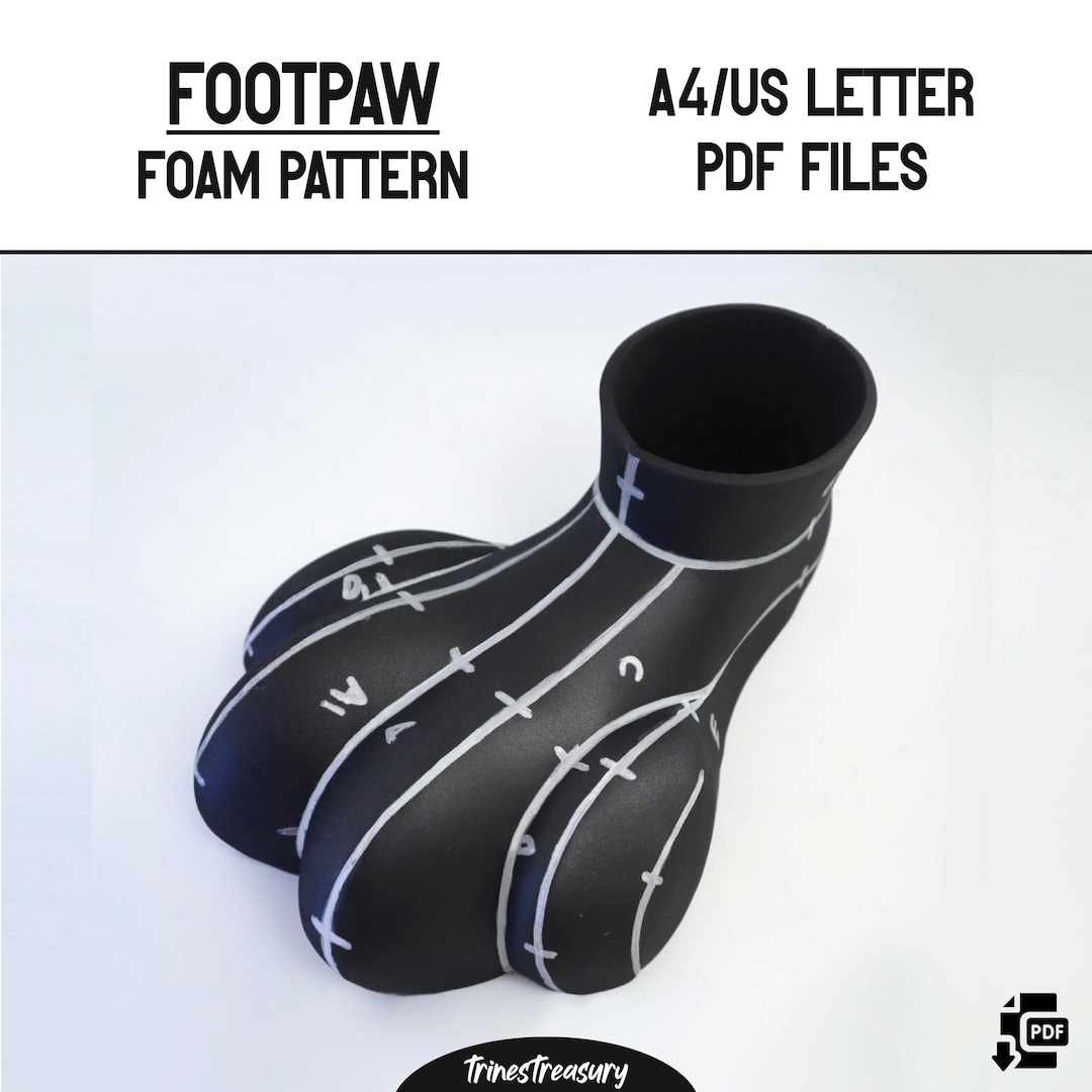 Footpaw Pattern + Guide - A4 and US Letter - Instant Digital Download ...