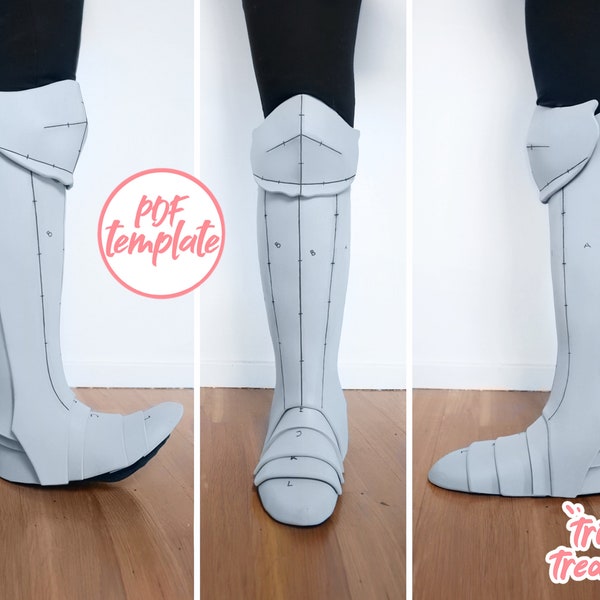 Medieval leg armor pattern for EVA foam - A4 and US Letter - Instant digital download!
