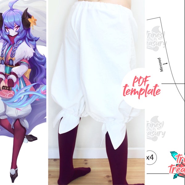 DIY poofy pants for fx. Spirit Blossom Kindred from League of Legends! - Sewing pattern