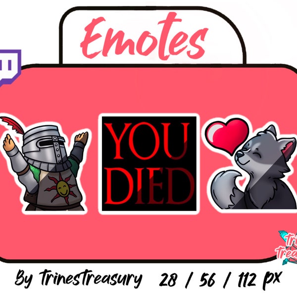 3 Dark Souls emotes for Twitch! Solaire, "You Died" and Sif!