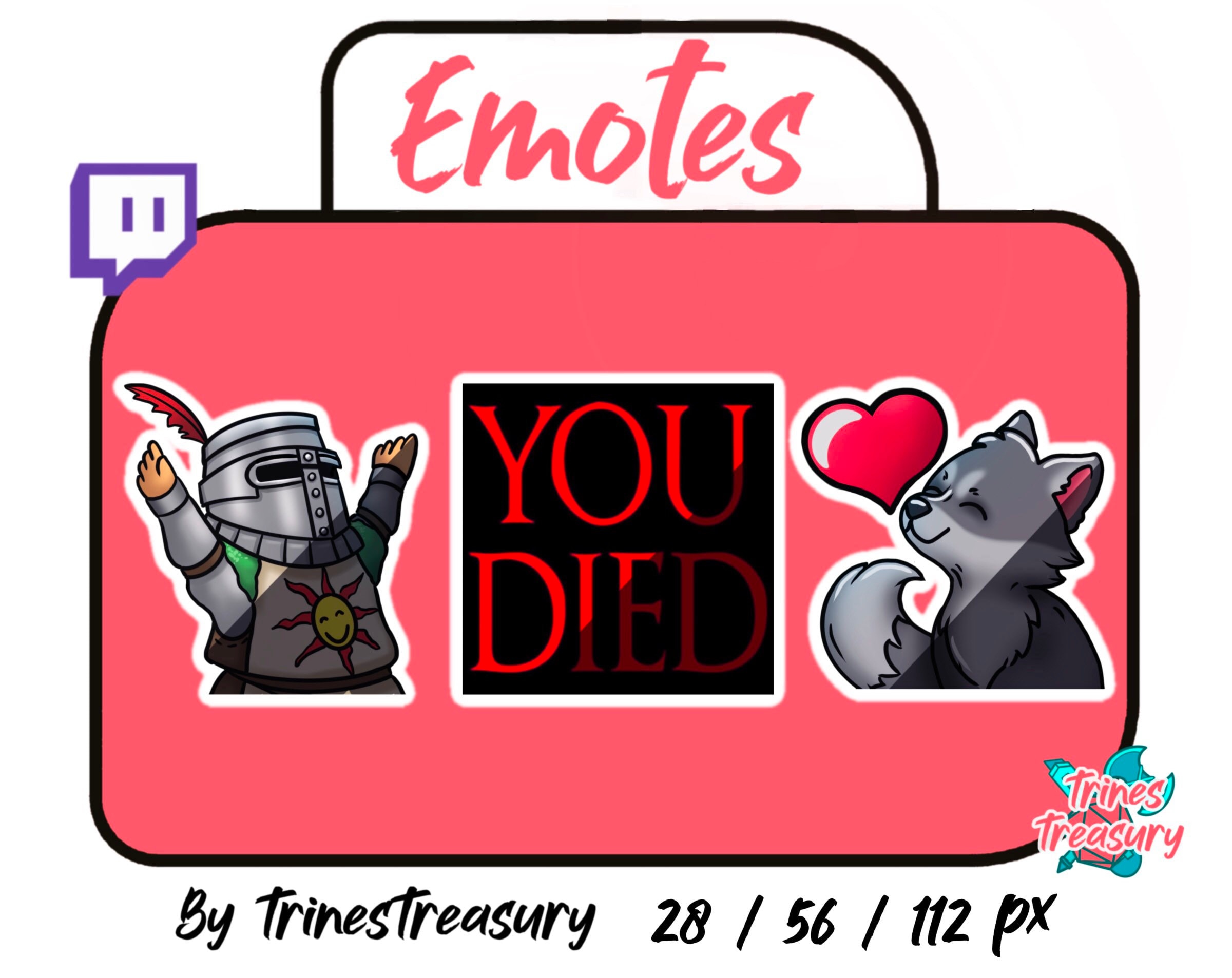 3 Dark Souls Emotes For Twitch Solaire You Died Etsy
