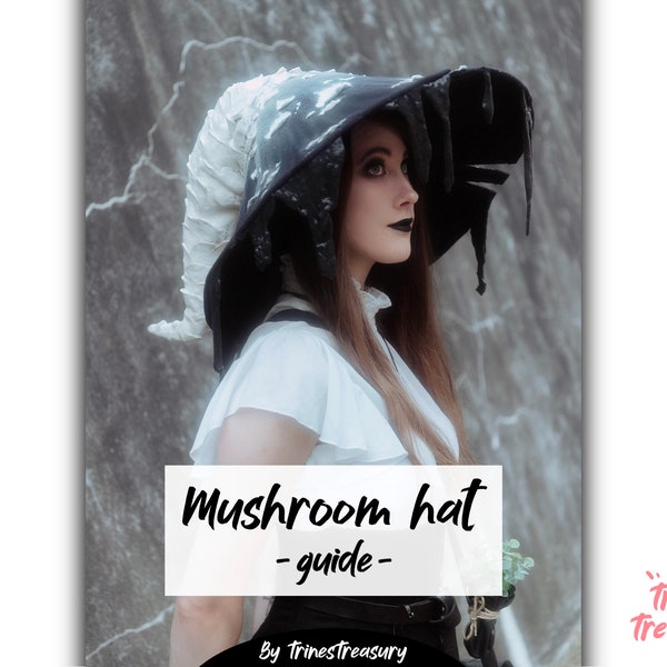 Mushroom witch hat - guide + pattern (A4 and US Letter) - Instant digital download