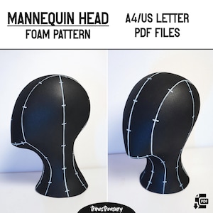 Mannequin head pattern + guide - A4 and US letter - Instant digital download