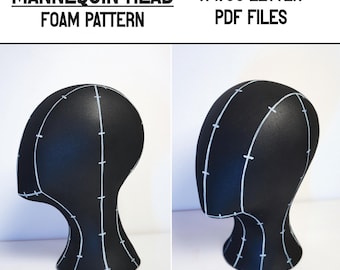Mannequin head pattern + guide - A4 and US letter - Instant digital download