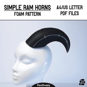 Simple ram horns pattern + guide - A4 and US letter - Instant digital download