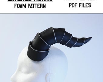 Layered dragon horns pattern + guide - A4 and US letter - Instant digital download
