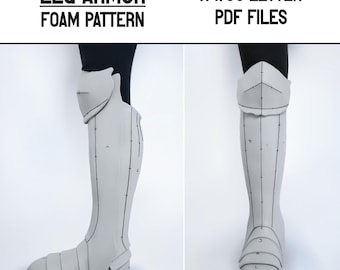Medieval leg armor pattern + guide - A4 and US letter - Instant digital download