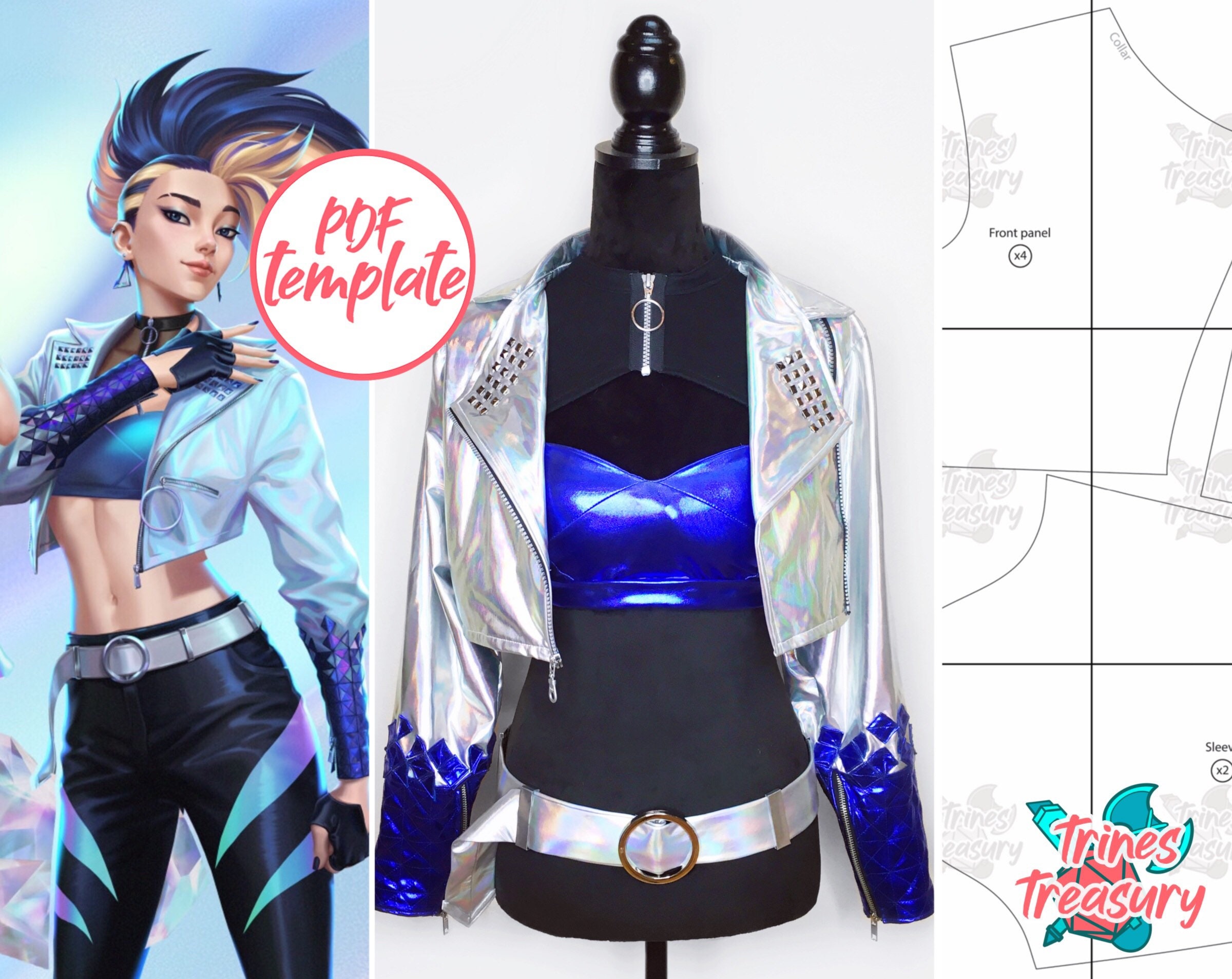 LOL KDA Akali Cosplay Costume Pop Star Coat jacket-Only coat LOL KDA Akali Cosplay Costume Pop Star Coat jacket-Only coat