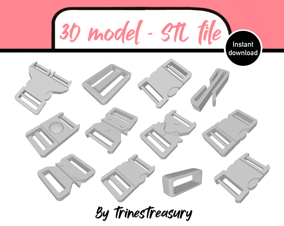 Belt Buckles and Strap Accessories 3D Models STL Files Etsy