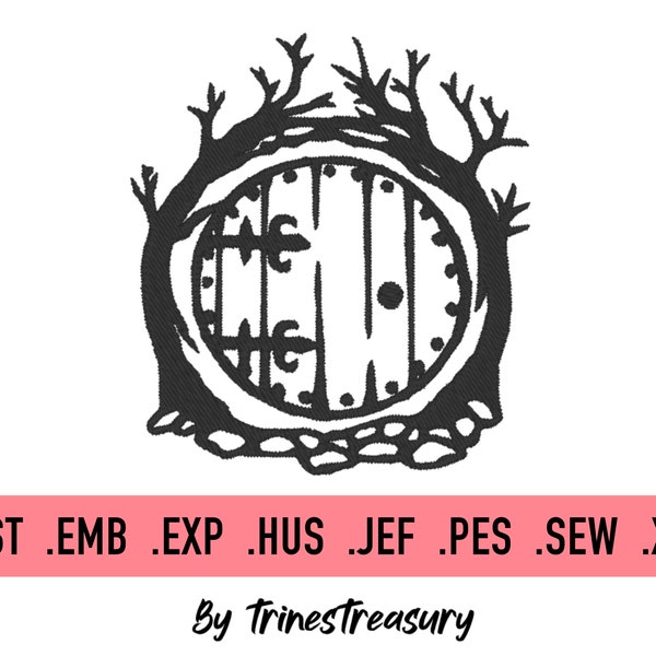 Hobbit home embroidery design - 5 different sizes - Instant digital download!