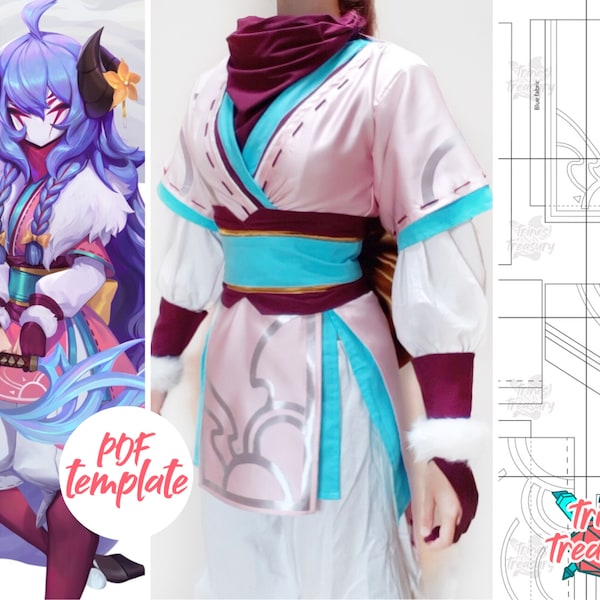 DIY kimono, riem en strik patroon voor Spirit Blossom Kindred van League of Legends! - Naaipatroon