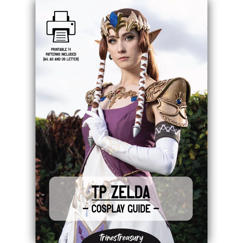 Guide de cosplay Zelda de Twilight Princess + patrons (formats A4, A0 et Lettre US) + fichiers de broderie image 1