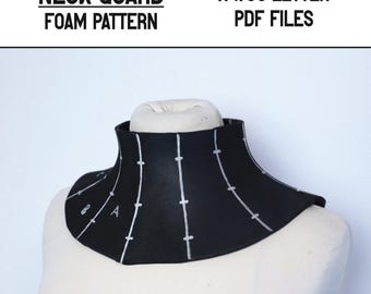 Neck guard/gorget pattern + guide - A4 and US letter - Instant digital download