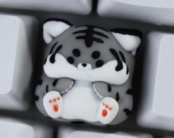 Custom Artisan Keycap, Handmade Mechanical Keyboard Accessory, Holiday Gamer Gift, Christmas Gift