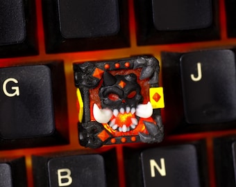 Artisan Skull Anchor Keycap, Handmade Mechanical Keyboard Accessory, Gaming Keycap