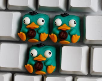 Handmade Platypus Artisan Keycap: Cartoon Gamer Gift