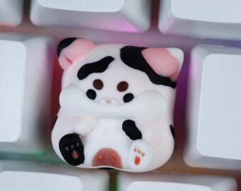 Handmade Cow Cat Resin Keycap, Custom ESC Keycap for Mechanical Keyboard