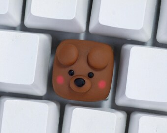 Grizzly Bear, We Bare Bears Keycap,  Artisan Keycap for MX switches Mechanical Keyboard
