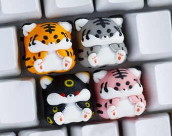 Cute Tiger Artisan Keycap - Handmade Animal Keycap