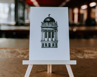 Roman Pavilion, Architectural Drawing, Black and White Wall Art, Rome Gift, Architecture Drawing, Rome Print, A5