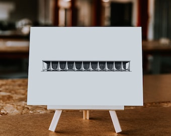 The Alvorada Palace, Oscar Niemeyer, Brasilia Complex, Architectural Drawing, Architect Gift Hand Drawn Illustration, Black & White Wall Art