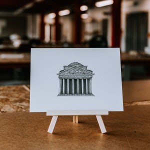 Pantheon Rome, Pantheon Print, The Pantheon, Architectural Drawing, Black and White Wall Art, Architecture Print, Rome Gift, Rome Poster, A4