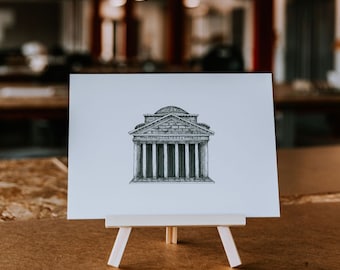 Pantheon Rome, Pantheon Print, The Pantheon, Architectural Drawing, Black and White Wall Art, Architecture Print, Rome Gift, Rome Poster, A4