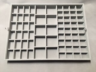 Elsjoy Set Di 4 Vassoi Portagioie In Velluto Grigio - Organizer Impilabile Con Divisori Regolabili, 35,8x24x3,3 Cm, Per Orecchini, Collane, Anelli