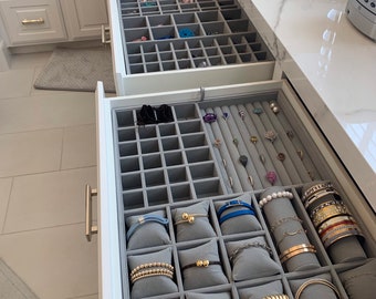 CUSTOM Jewelry Organizer Trays, Bracelets Stand, Watch organizer, Earrings Holder, Drawer Inserts, Makeup Organizer, Jewelry Storage