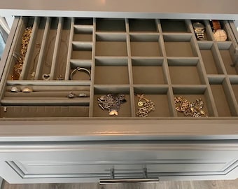 Bandejas organizadoras de joyas de terciopelo personalizadas: organizadores para cajones, almacenamiento de joyas.