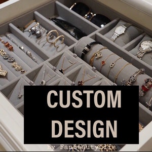 Jewelry Organizer, Custom Jewelry Velvet Trays, Makeup Organizers, Jewelry Storage Box, Jewelry Trays, Necklaces Holder, Jewelry Display image 1
