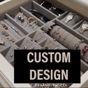 Organizador de joyas, bandejas de terciopelo para joyas personalizadas, organizadores de maquillaje, caja de almacenamiento de joyas, bandejas para joyas, soporte para collares, exhibición de joyas