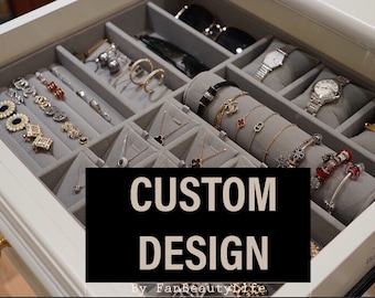 Jewelry Organizer, Custom Jewelry Velvet Trays, Makeup Organizers, Jewelry Storage Box, Jewelry Trays, Necklaces Holder, Jewelry Display