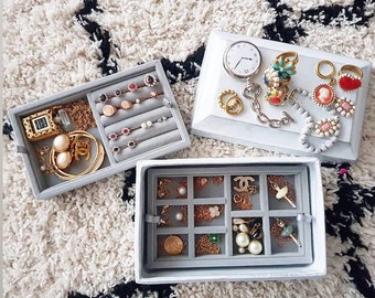 Jewelry Organizer Trays, Vintage Jewelry Box, Drawer Inserts, Jewelry Holder, Case, Jewelry Display, Home Decor Gift, Jewelry Storage