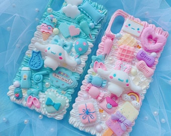 Custom Decoden Phone Case, Kawaii Whip Cream Style