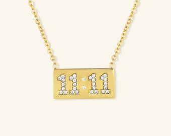 11:11 Collar de número de ángel ∙ oro de 18k/impermeable ∙ collar 11 11 ∙ regalo espiritual ∙ collar de número de la suerte ∙ regalo para ella ∙ pedir un deseo