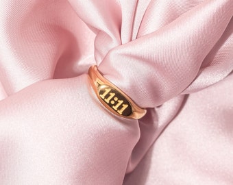 Anillo de número de ángel 11:11 ∙ anillo de oro/impermeable de 18 k ∙ anillo de ángel de oro 1111 ∙ regalo espiritual ∙ anillo delicado ∙ regalo para ella