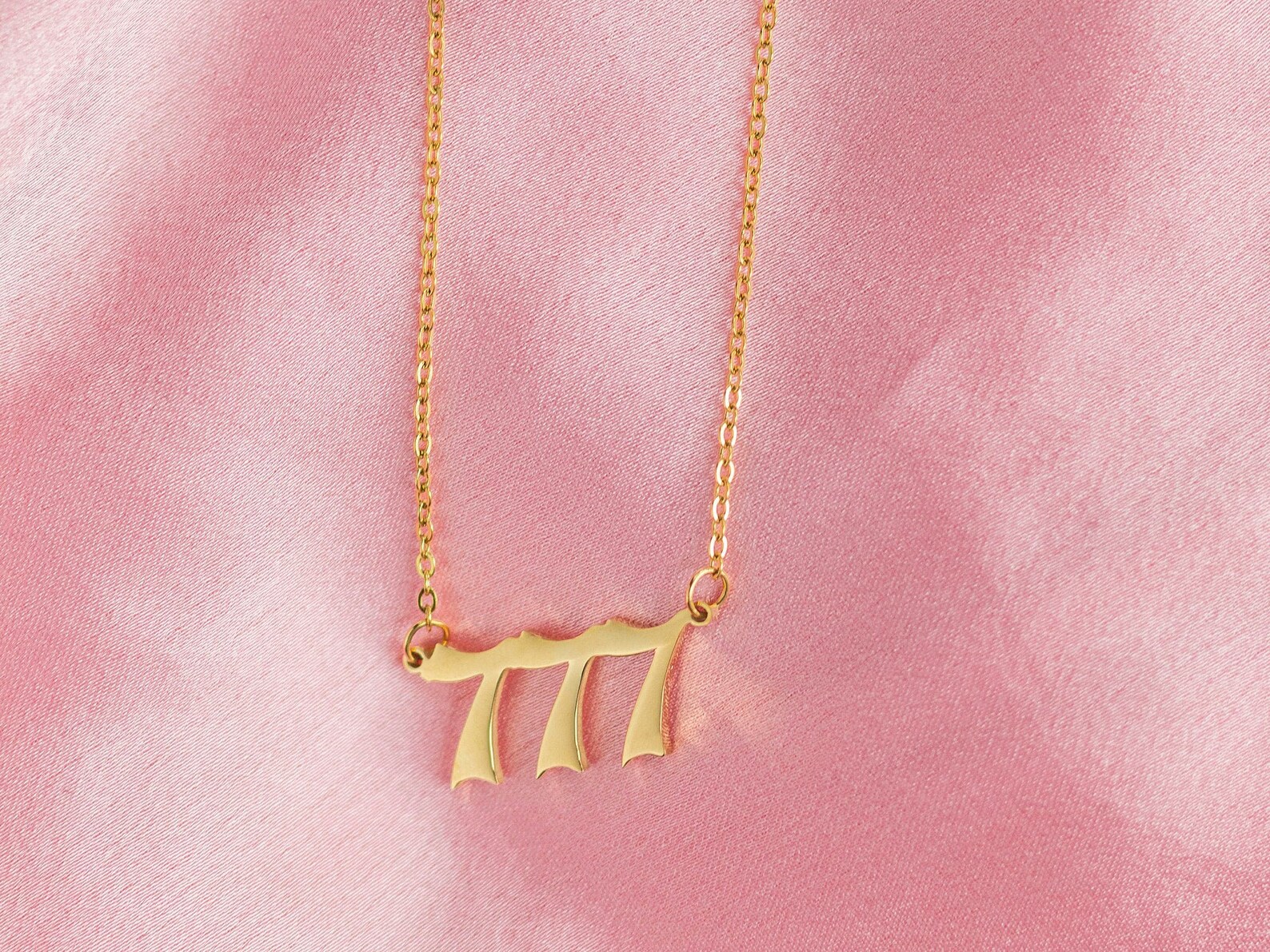 Angel Number Necklace 777 Numerology Custom Gold Necklace Etsy