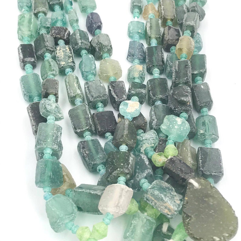Sale 5 Strands 2000 years Old Ancient Roman glass Original Glass Rare Beads Strand Necklace From Afghanistan For making ancient jewelry